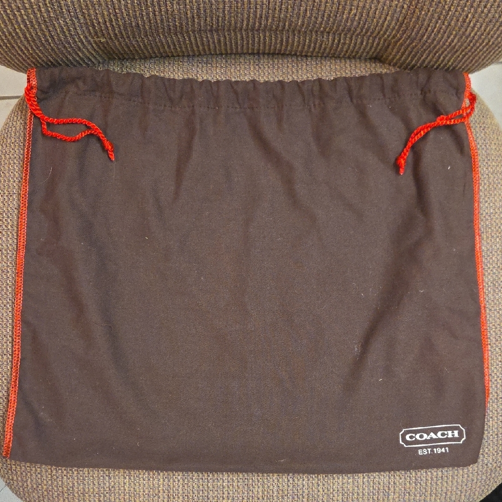 Coach Brown Bag with Red Accents